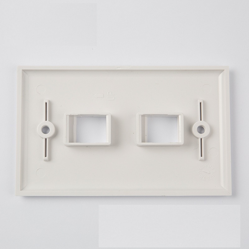 Ethernet Cat6 Wall Plate, 2 Port Single Gang RJ45 Connector Socket Wiring Plug 