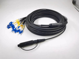 Mini IP67 MPO outdoor waterproof Fiber cable with MPO to LC connector