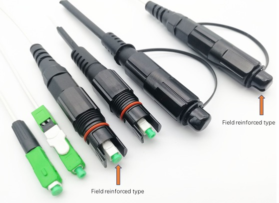 Optical fiber waterproof fast connect field installable reinforced optitap SC/APC connector