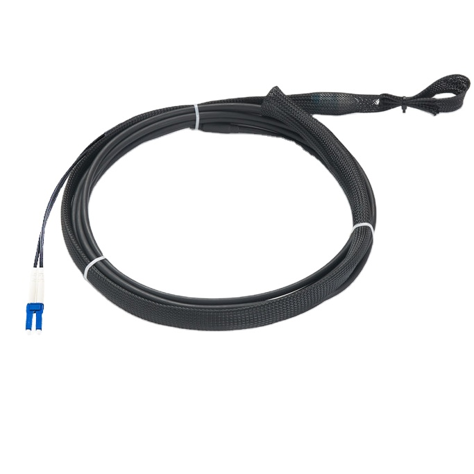 LC2PE-ODOS2-50F LC to LC 9/125 OS2 Outdoor Rated Duplex Black 50FT Fiber Cable Pulling Eye