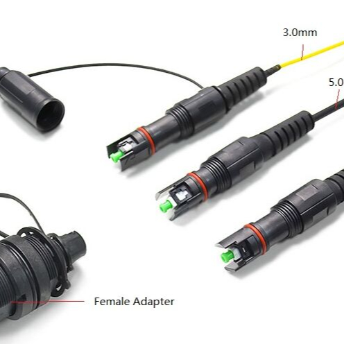 Fiber Optical OptiTap Mini SC APC patch cord 2 fiber Core Singlemode patch cord