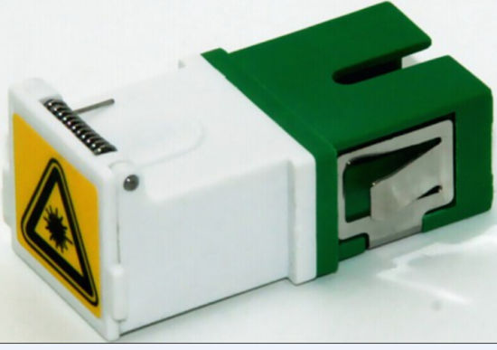 Laser Warning Labelled Simplex Duplex Sc Shutter Fiber Optic Adapter